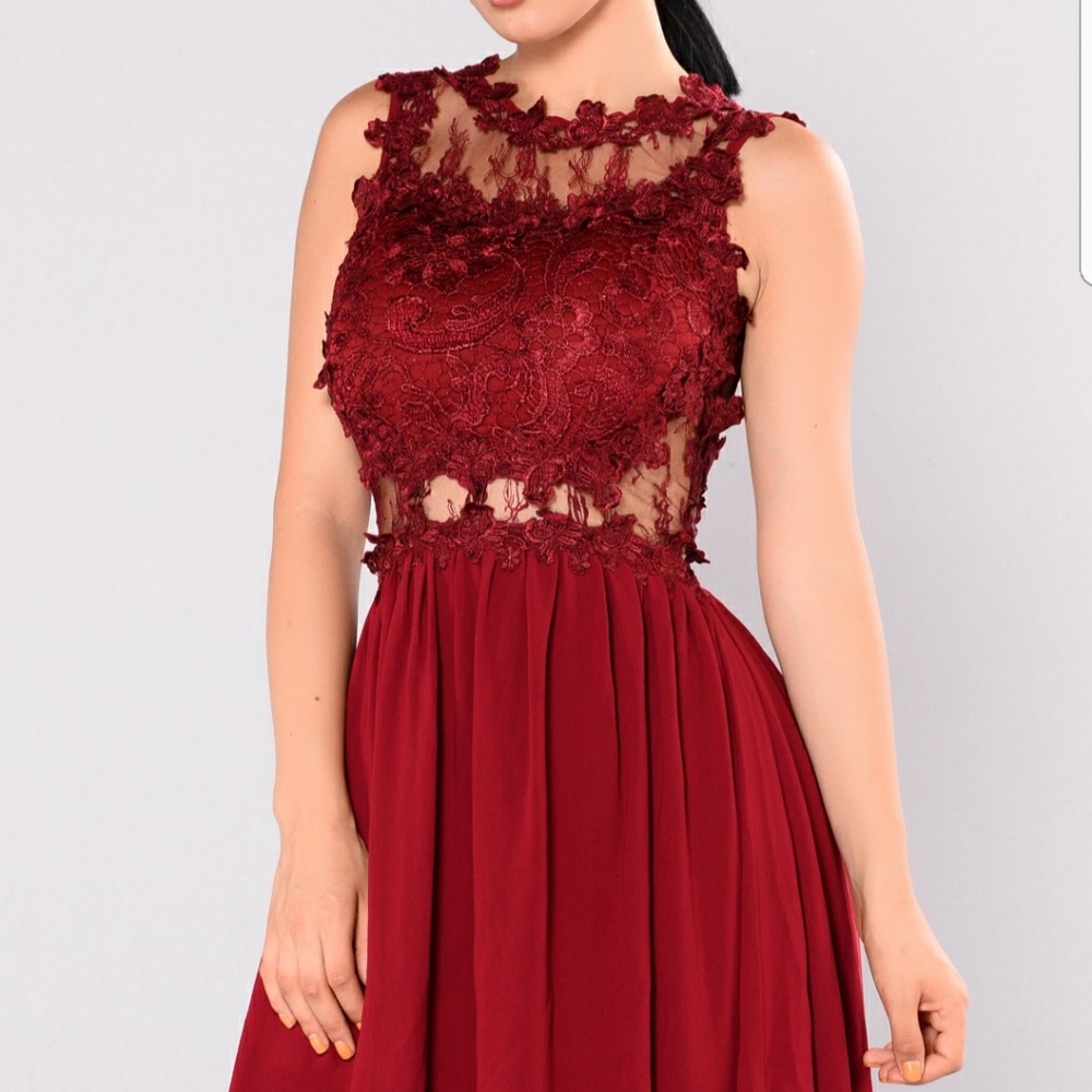 Wine red maxi special occasion dress
